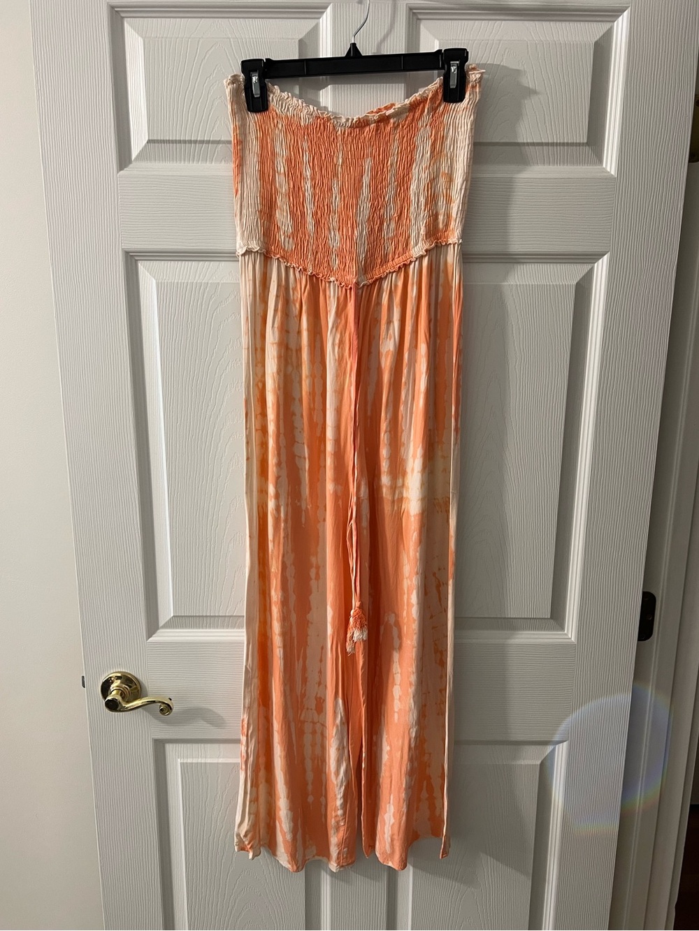 Strapless Tie-Dye Wide-Leg Jumpsuit